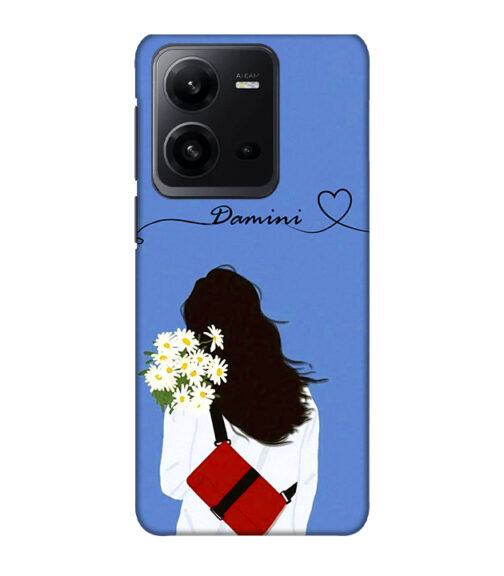 Sweet girl with back pose Vivo V25 Mobile Cover