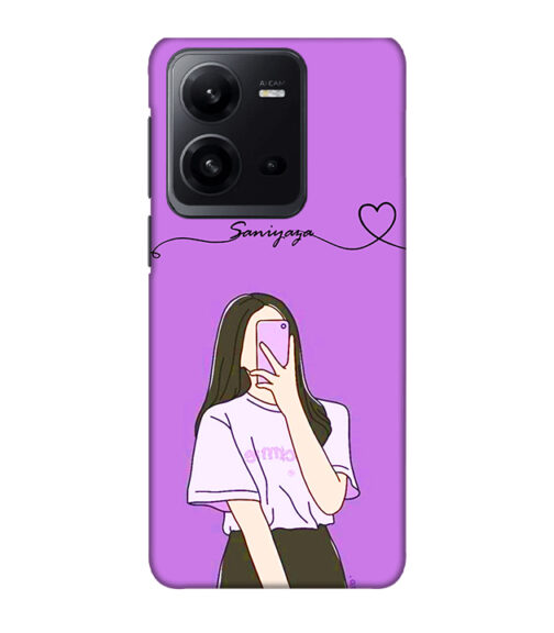Girl gives mirror selfie pose Vivo V25 Mobile Cover
