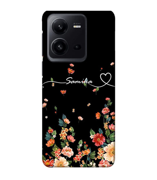 Floral design with samika text Vivo V25 Mobile Cover