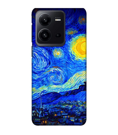 Abstract painting design to the sky and mountain Vivo V25 Mobile Cover