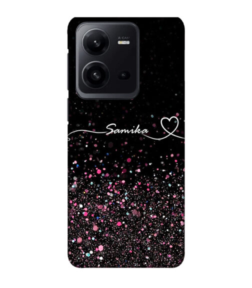 Sparkle design with samika text Vivo V25 Mobile Cover