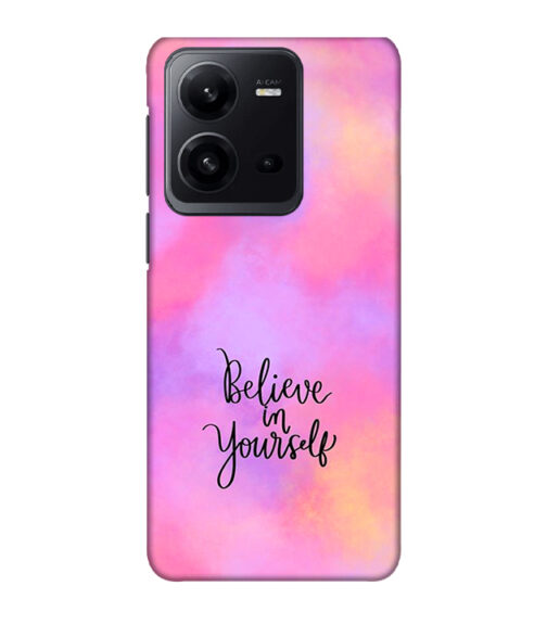 Colorfull background with text (Believe in youself) Vivo V25 Mobile Cover