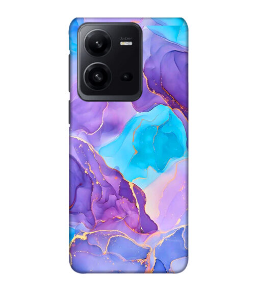 Abstract Multicolored marbel textured background Vivo V25 Mobile Cover