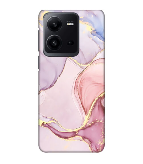 Pink abstract design with gold glitter Vivo V25 Mobile Cover
