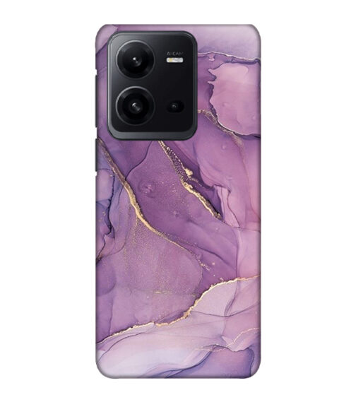 Purple marvel Texture with gold sparkle Vivo V25 Mobile Cover