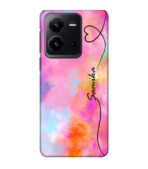 Samika text smokie multicolor Vivo V25 Mobile Cover