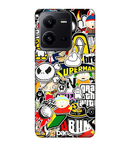 Cartoon style Vivo V25 Mobile Cover