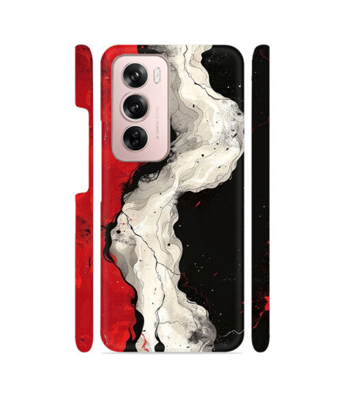 Red White and Black Oppo Reno 12 (5G) Mobile Cover