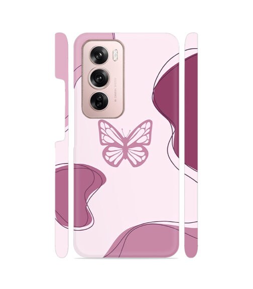 Purple Butterly Cute Oppo Reno 12 (5G) Mobile Cover