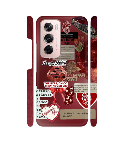 Deep Red Collage Oppo Reno 12 (5G) Mobile Cover