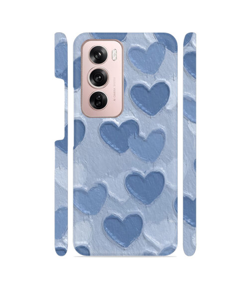Blue Paint Hearts Oppo Reno 12 (5G) Mobile Cover