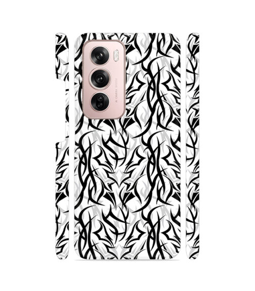 Black and White Pattern Oppo Reno 12 (5G) Mobile Cover