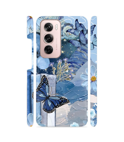 Blue Butterfly Aesthetic Oppo Reno 12 (5G) Mobile Cover