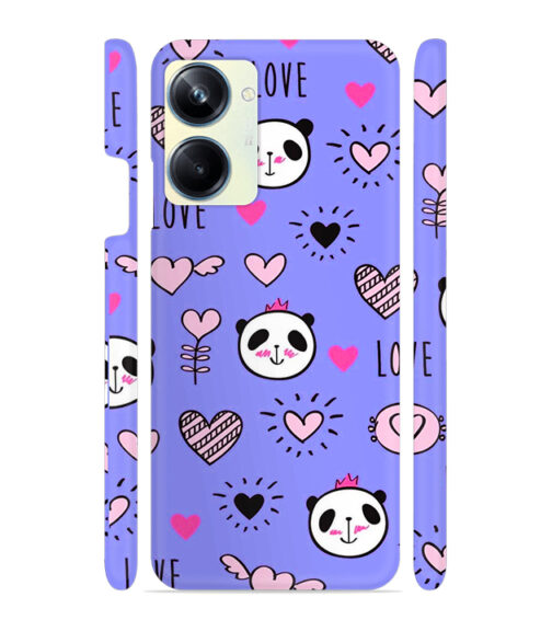 Love text with panda emoji Realme 10 Pro 5G Mobile Cover