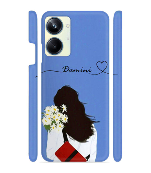 Sweet girl with back pose with flower background Realme 10 Pro 5G Mobile Cover
