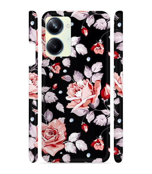 Floral design with black background Realme 10 Pro 5G Mobile Cover