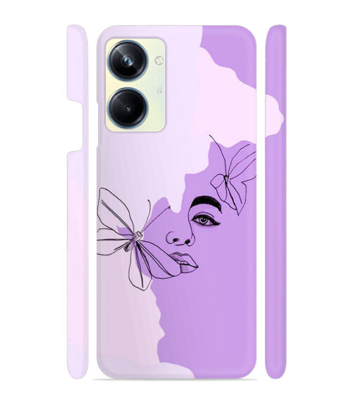 Face sketch with butterfly Realme 10 Pro 5G Mobile Cover