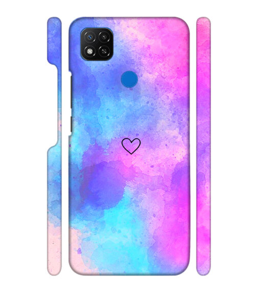 lineart of heart with smokie color Redmi 9 Mobile Cover