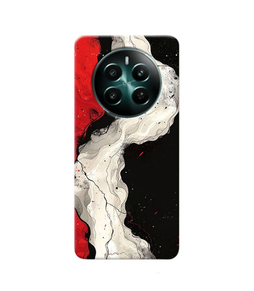 Red White and Black Realme 12 Plus Mobile Cover
