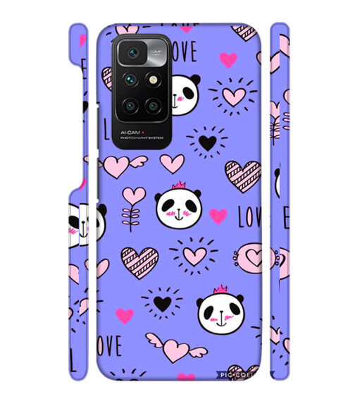 Love text with panda emoji Redmi 10 Prime Mobile Cover