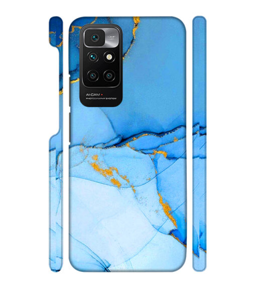 Ocean marvel texture with gold ink Redmi 10 Prime Mobile Cover