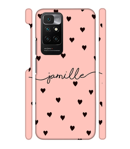 Heart pattern jamille text Redmi 10 Prime Mobile Cover