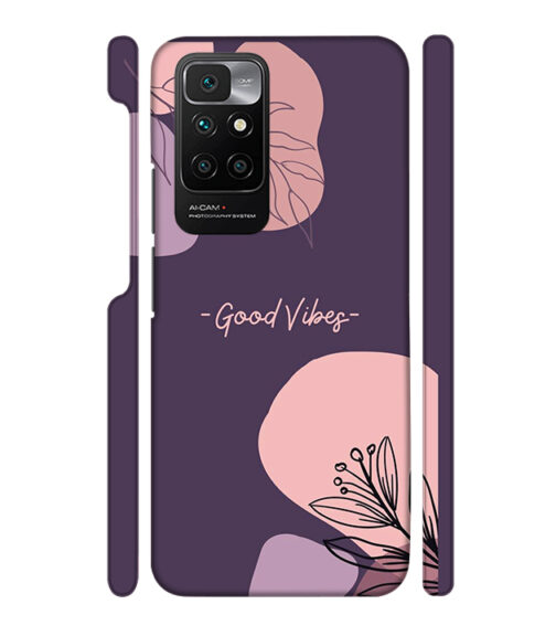 Good vibes text with foral design Redmi 10 Prime Mobile Cover