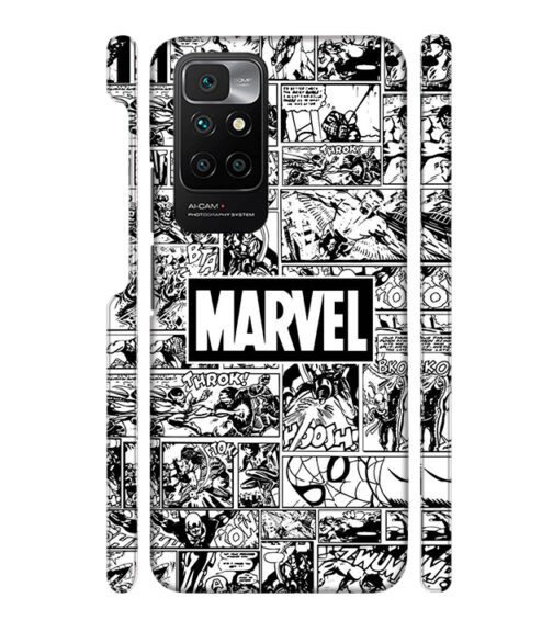 Marvel black and white abstract Redmi 10 Prime Mobile Cover