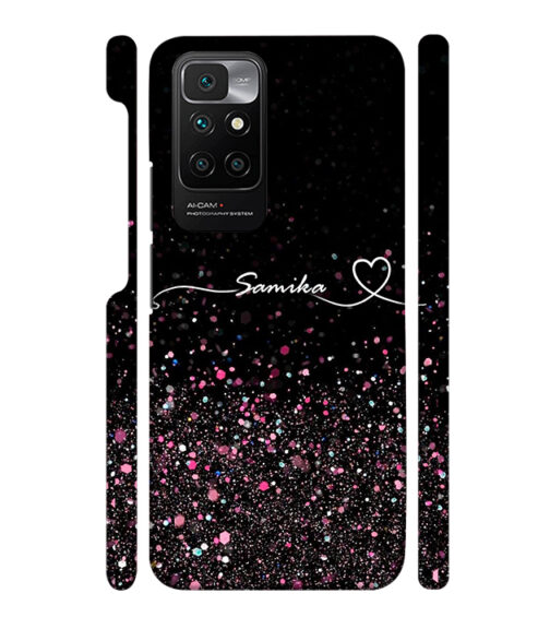 Sparkle design with Customized text Redmi 10 Prime Mobile Cover