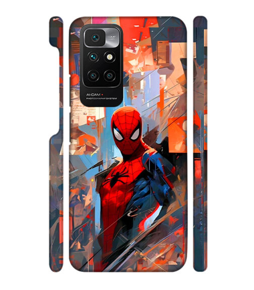Spiderman graphics with mirror effect Redmi 10 Prime Mobile Cover