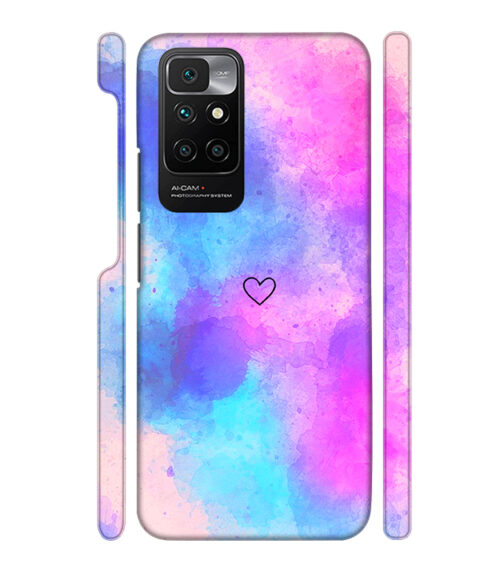 lineart of heart with smokie color Redmi 10 Prime Mobile Cover