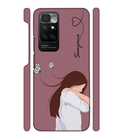 Customized Text with girl Redmi 10 Prime Mobile Cover