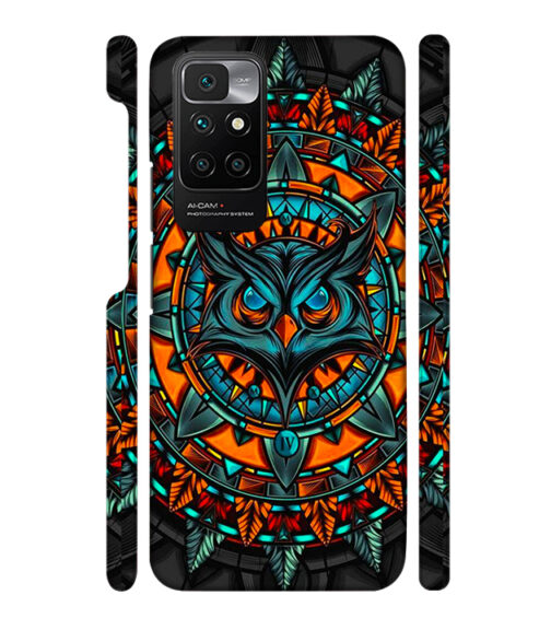 Ai generated owl face graphics Redmi 10 Prime Mobile Cover