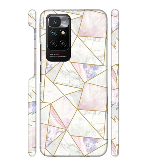 Marvel effect with gold line abstract design Redmi 10 Prime Mobile Cover