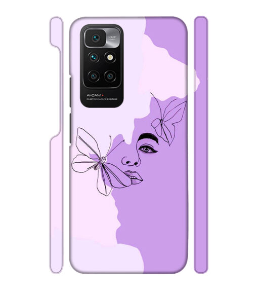 Face sketch with butterfly Redmi 10 Prime Mobile Cover