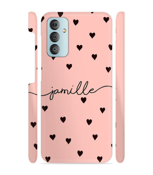 Heart pattern jamille text Samsung Galaxy F23 (5G) Mobile Cover