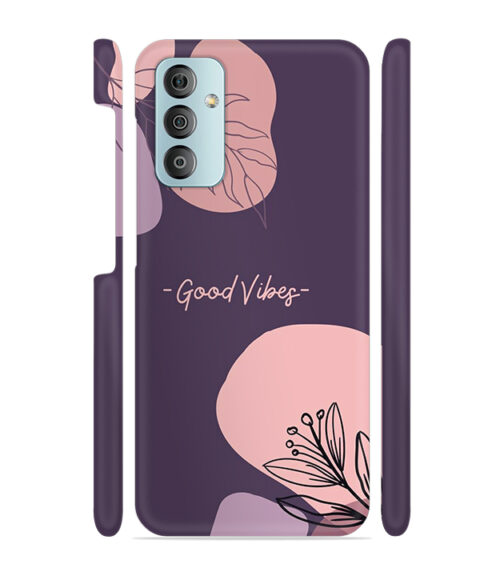 Good vibes text with foral design Samsung Galaxy F23 (5G) Mobile Cover
