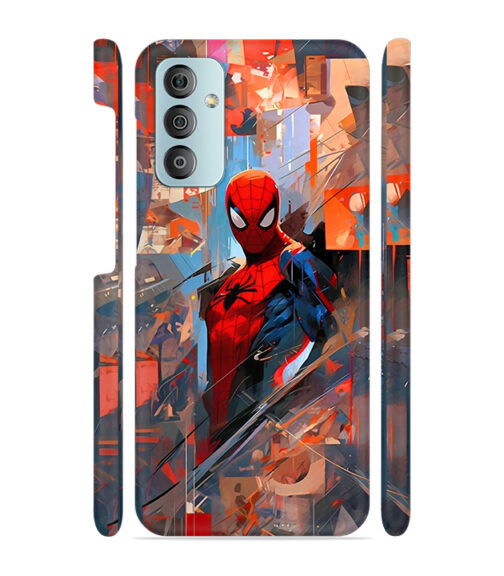 Spiderman graphics with mirror effect Samsung Galaxy F23 (5G) Mobile Cover