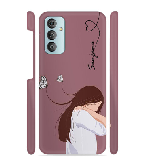 Sanjana Text with girl Samsung Galaxy F23 (5G) Mobile Cover
