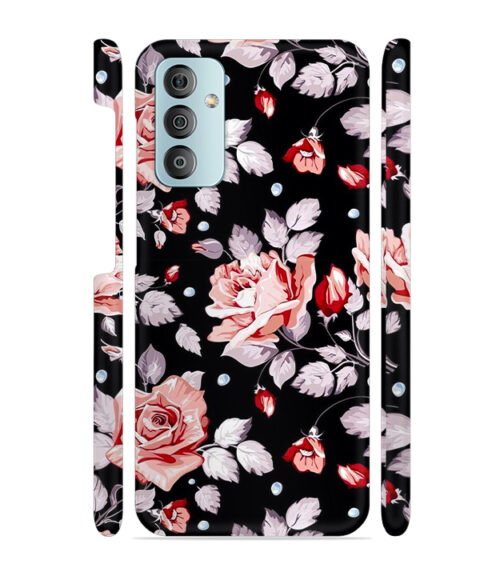 Floral design with black background Samsung Galaxy F23 (5G) Mobile Cover