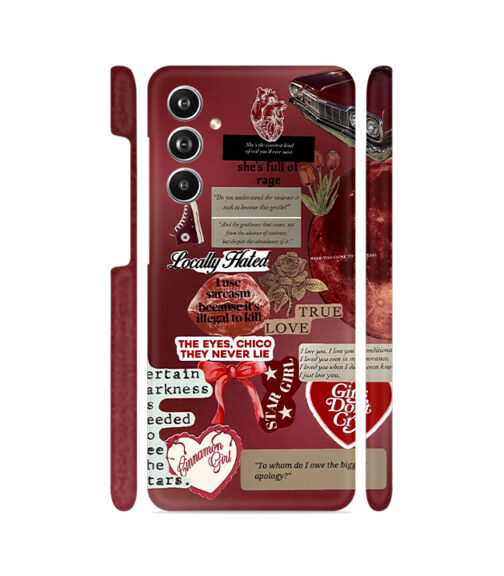 Deep Red Collage Samsung Galaxy F54 (5G) Mobile Cover