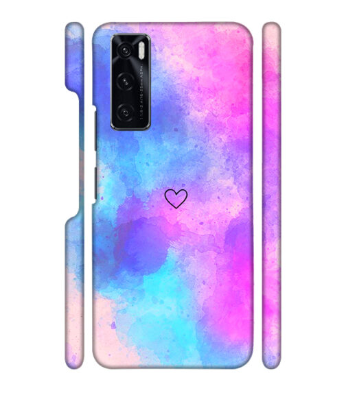 lineart of heart with smokie color Vivo V20 SE Mobile Cover