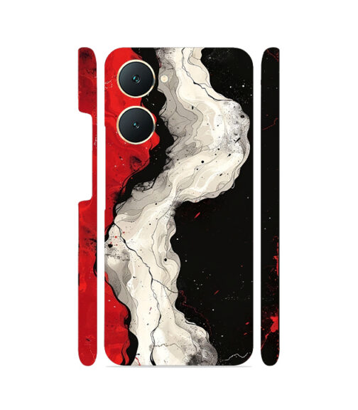 Red White and Black Vivo Y03 Mobile Cover