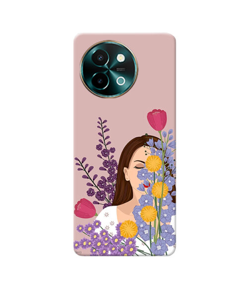 Girl in Flowers Vivo Y58 Mobile Cover