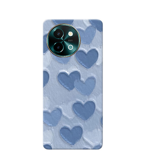 Blue Paint Hearts Vivo Y58 Mobile Cover