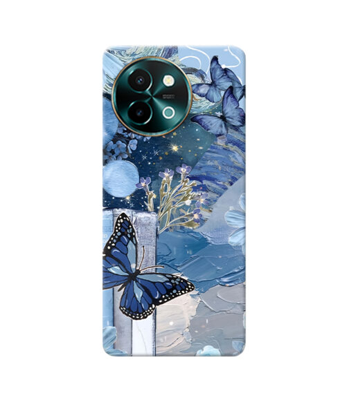 Blue Butterfly Aesthetic Vivo Y58 Mobile Cover