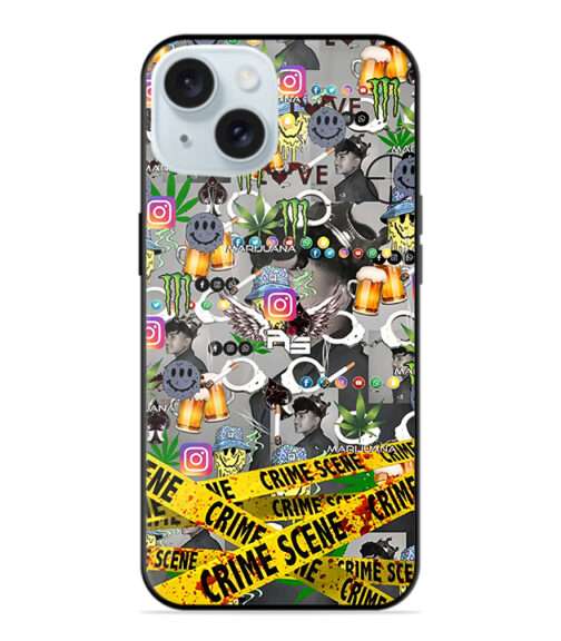 Crime Scene Social Media Premium Metal Mobile Cover