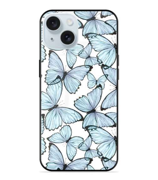 Blue butterflies Premium Metal mobile cover