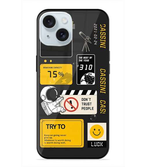 Astronaut Sticker Premium Metal Mobile Cover