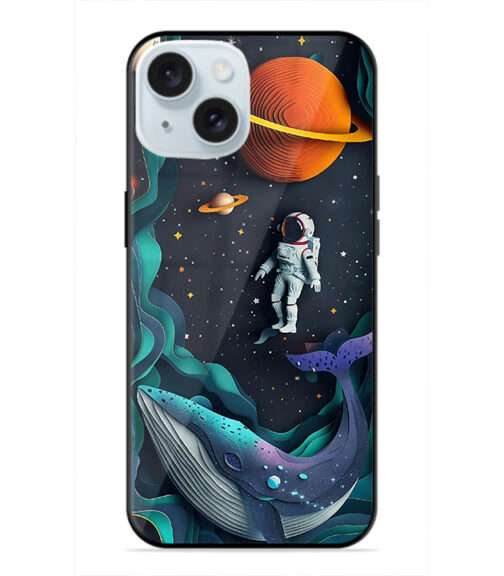 Astronaut in space trippy Premium Metal mobile cover